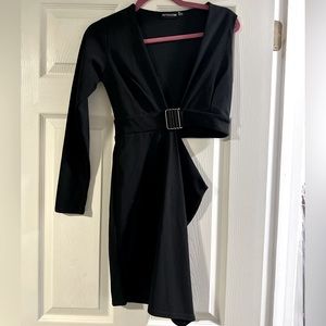Pretty Little Thing Black One Shoulder Dress - size 4